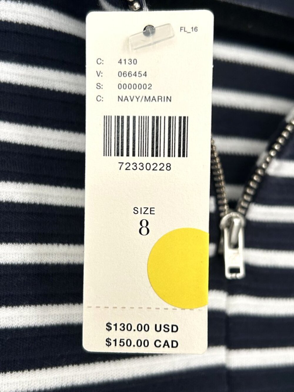 Anthropologie Seen Worn Kept Dress Womens 8 Navy White Striped Hooded Zip Knit - Picture 4 of 10